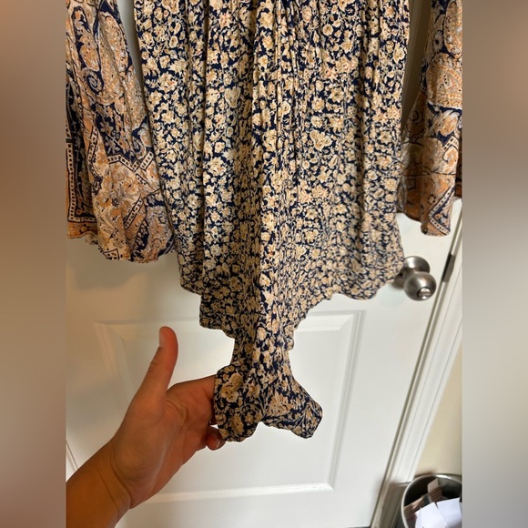 Free People Floral Boho romper Dress with Bell Sleeves - Picture 3 of 7
